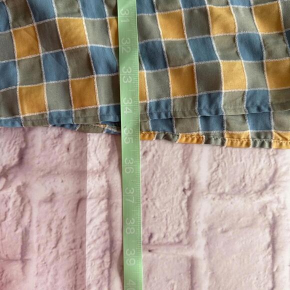 Camille & Co Blue Yellow Check Plaid Mini Tunic Shirt Dress XL Short Sleeve - Picture 8 of 8